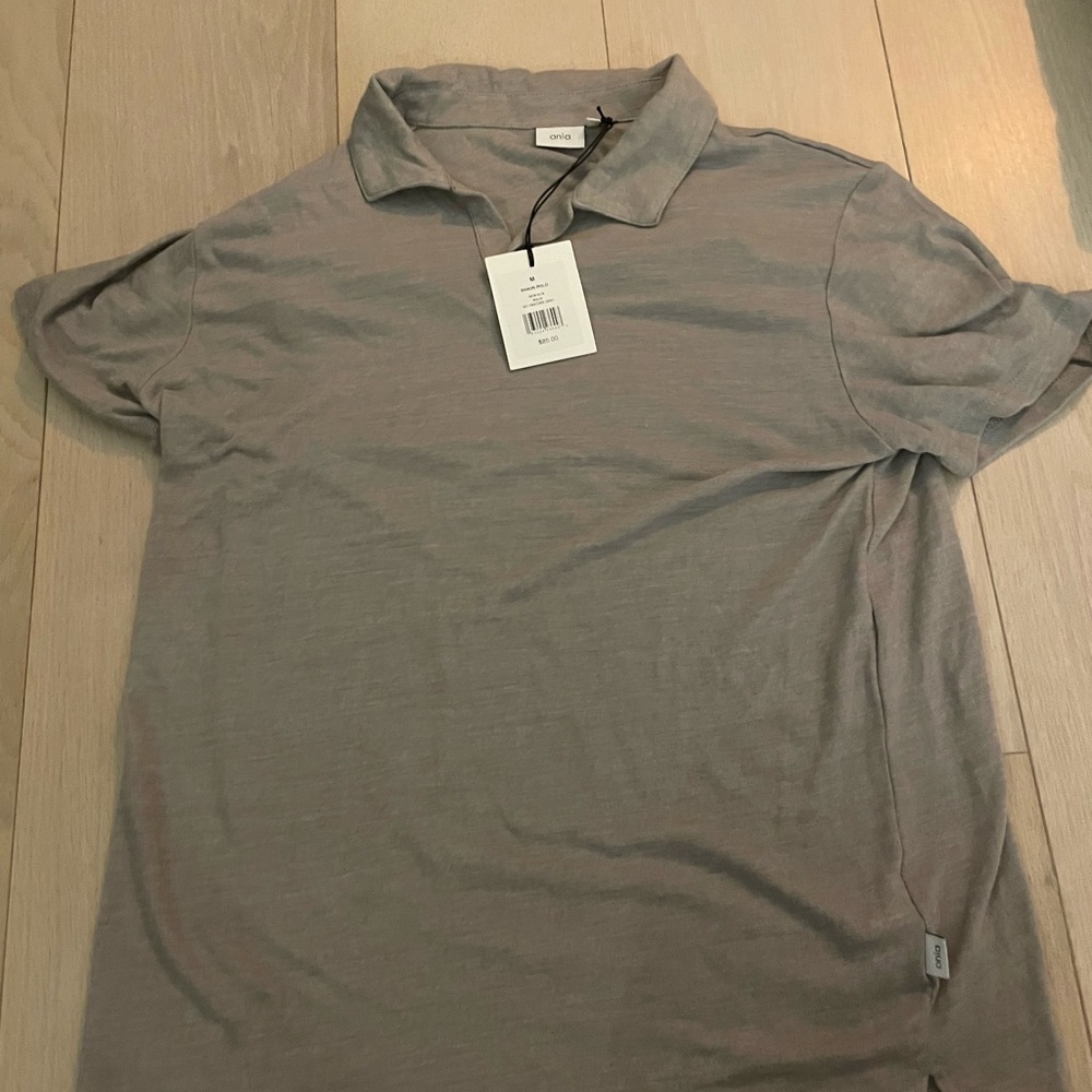 Onia gray polo new with tag.